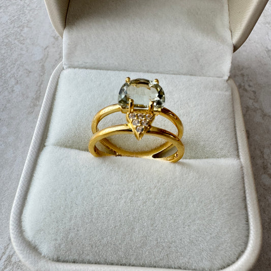 Anillo Pendulum Collection con Prazolita | Vermeil Oro 18k sobre Plata 925