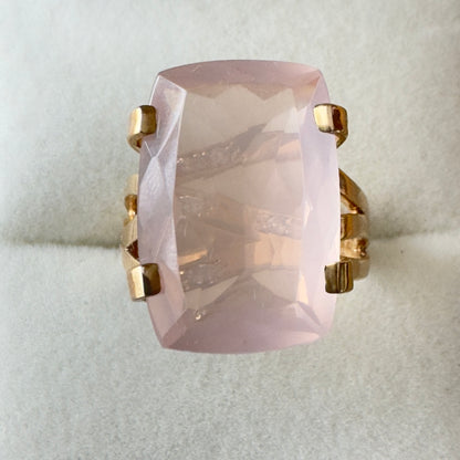 Anillo Vermeil Transparenza con Rose Quartz | Oro 18k sobre Plata 925