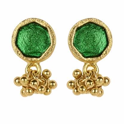 Aros Sahar Stud Verde · Lujo Artesanal
