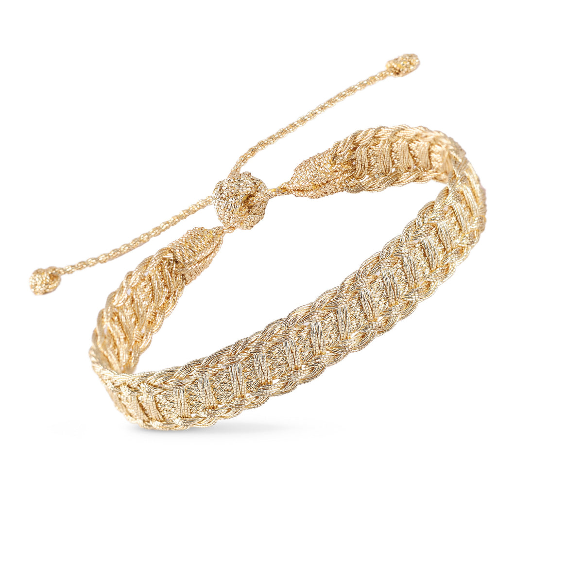 Pulsera Ayla color Gold, sfifa de hilos dorados tejida a mano en Marruecos