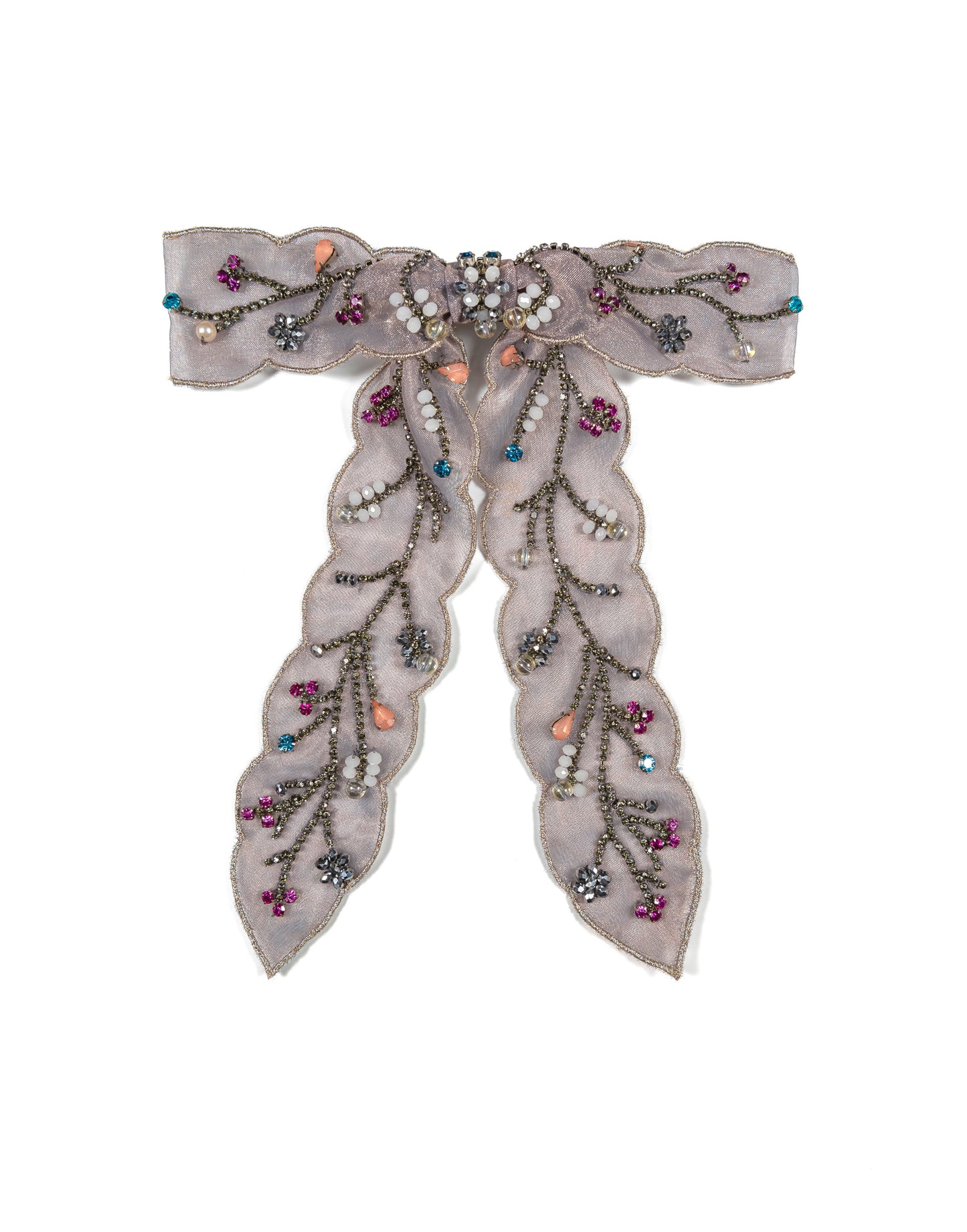 traba de organza bordada