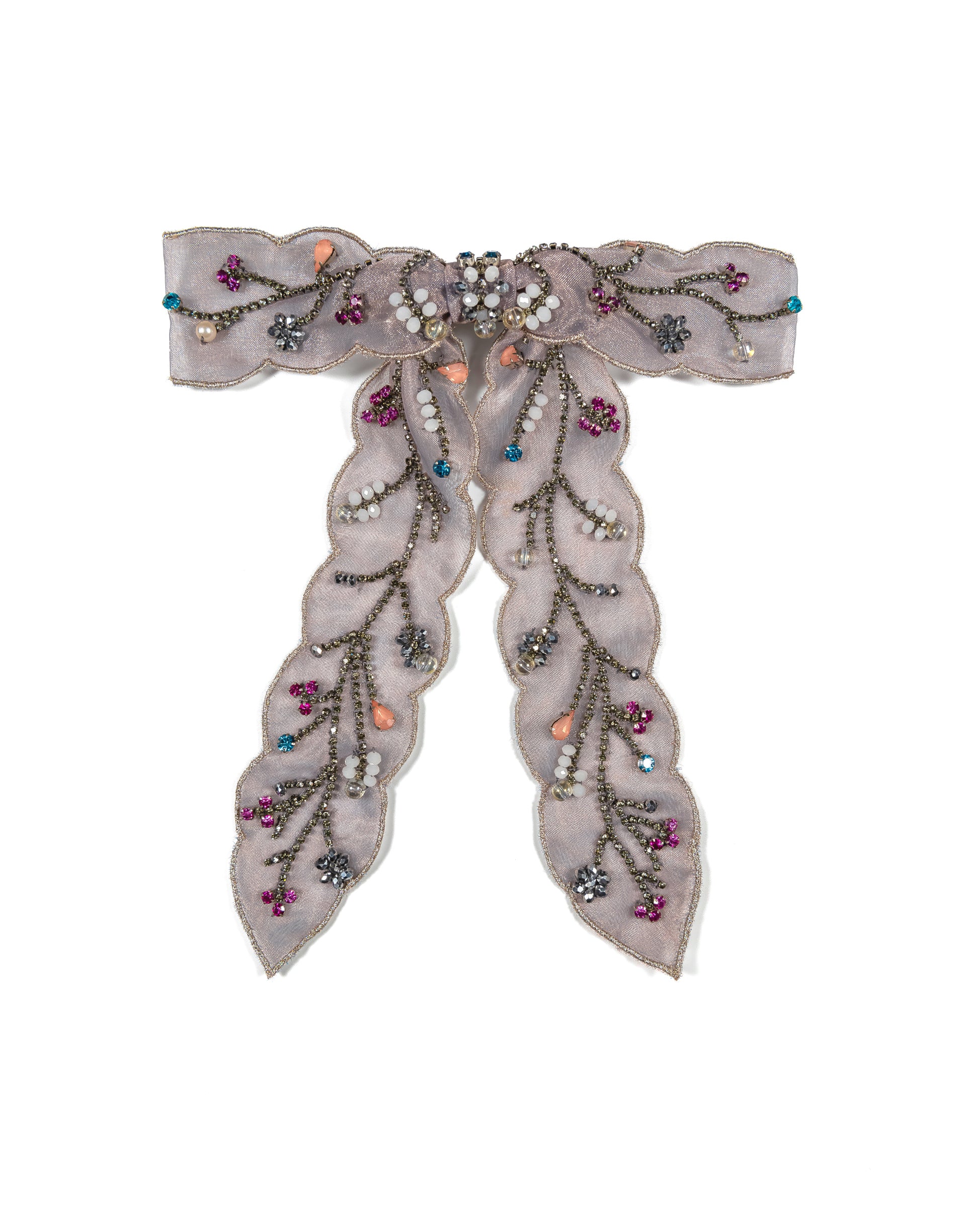 traba de organza bordada