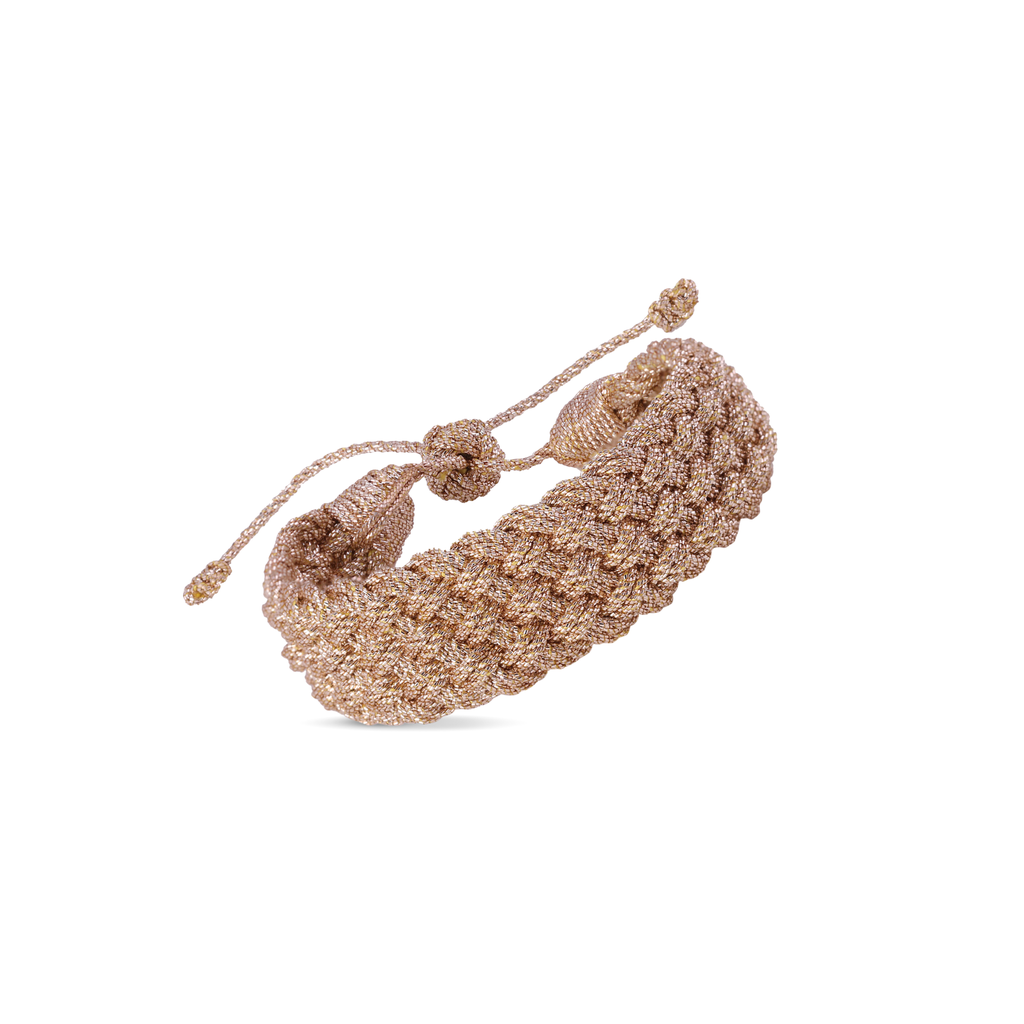 Pulsera Diyah color Oro rosa, sfifa marroquí en tono rosado, hecha a mano en Marruecos