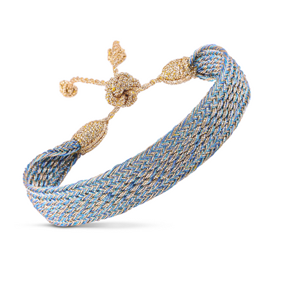Pulsera Izy Nº1 Gold Denim – Sfifa Marroquí Hecha a Mano