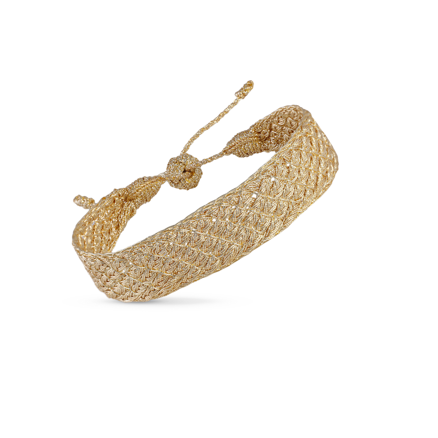 Pulsera Luma Gold – Cuff Marroquí Hilos Skalli