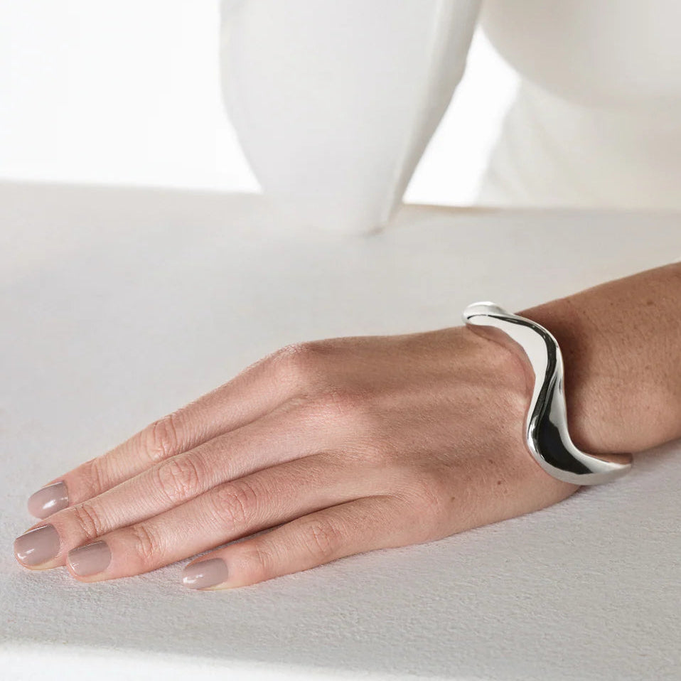 ESCLAVA DE FIESTA PLATEADA JOYAS LUJO CHILE