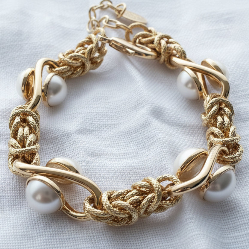 Pulsera Lisanza perlas baño de oro 18K hecha en Italia – Cristina Sabatini | Trovare Chile