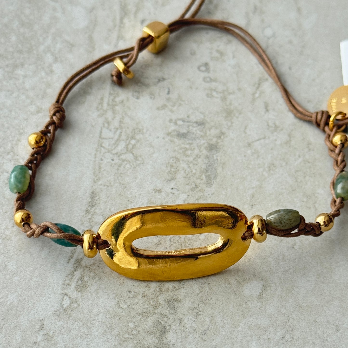 Pulsera Ágata Trenzada 24k