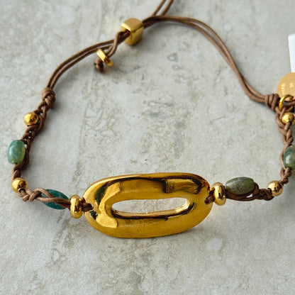 Pulsera Ágata Trenzada 24k