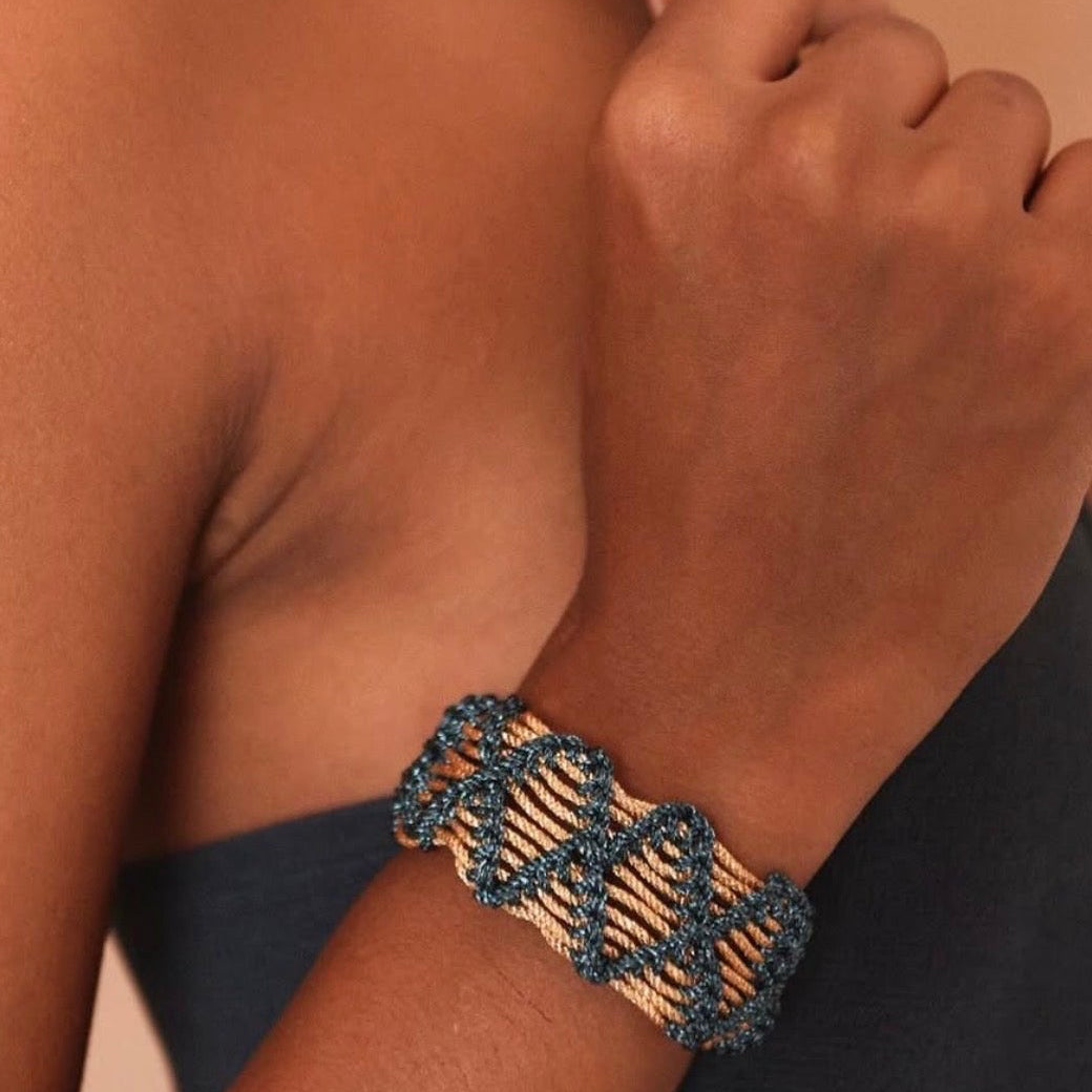 Pulsera Dama Nº2 Peach Silver Grey | Marruecos