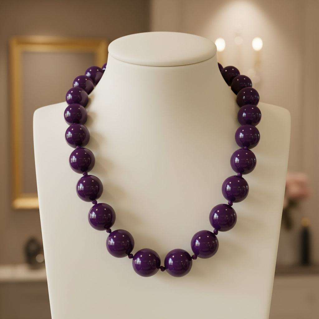 Collar italiano violeta oscuro resina 