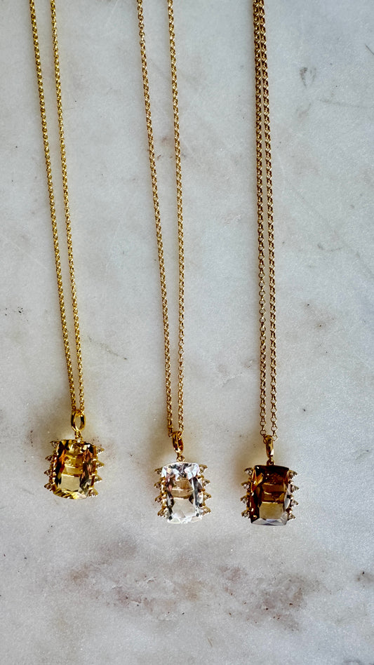 Collares de lujo italiano oro vermeil y piedras 