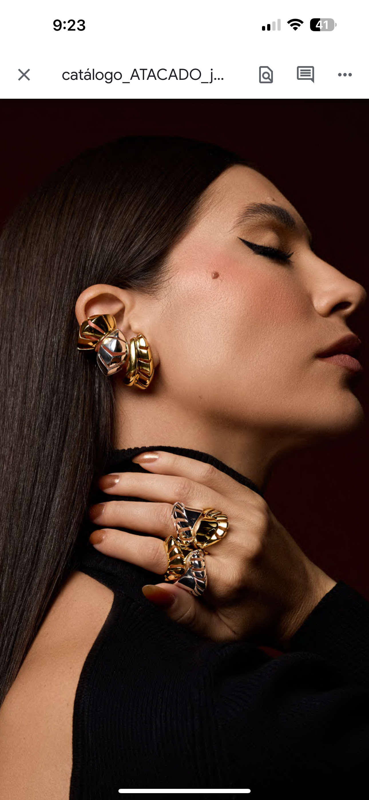 Earcuff Ivy - baño de oro