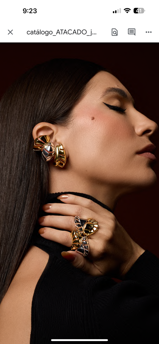 Earcuff Ivy - baño de oro