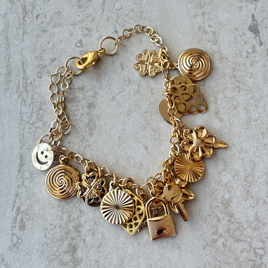 Pulsera Dijes - Baño oro