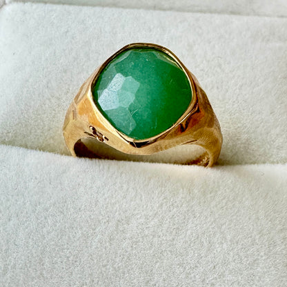 Anillo Panorama Collection con Green Quartz | Vermeil Oro 18k sobre Plata 925