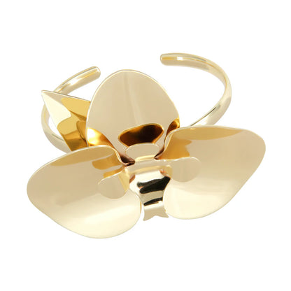 brazalete Orquídea con diseño floral en oro de 18k 4 micras ajustable de la marca Anna Prata venta en Trovare Chile