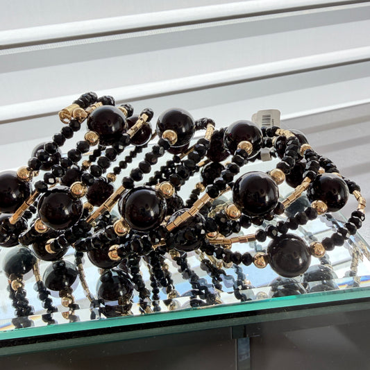 Pulsera Black  10 Vueltas – Espiral con Cristales