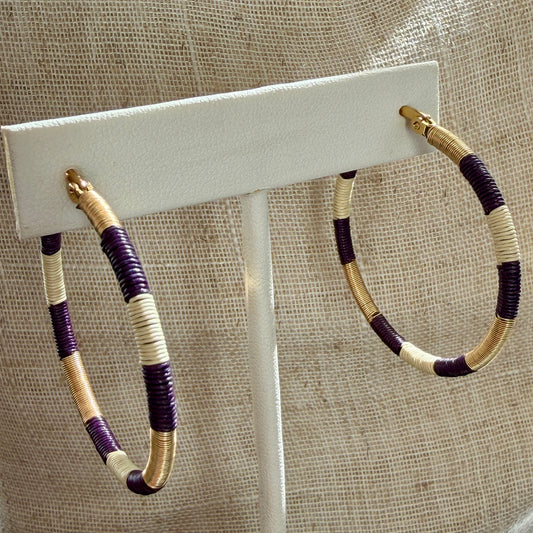 Aros Argollas Blueberry - fibra natural