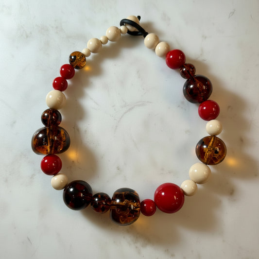 Collar Baco Unfilo Resina Ámbar Rojo