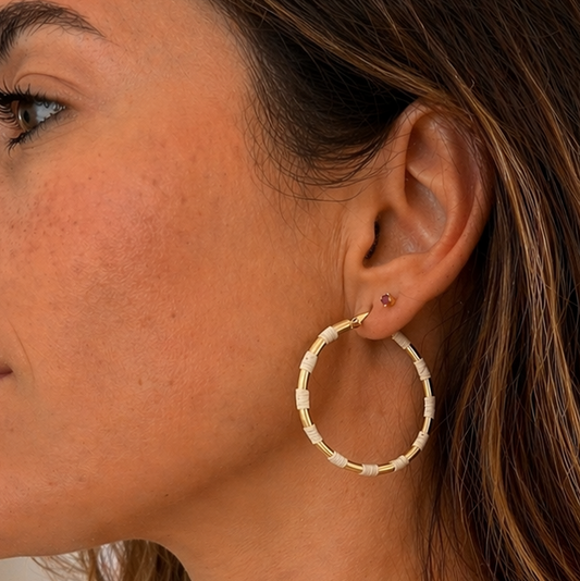 Aros Argollas Nude - fibra natural