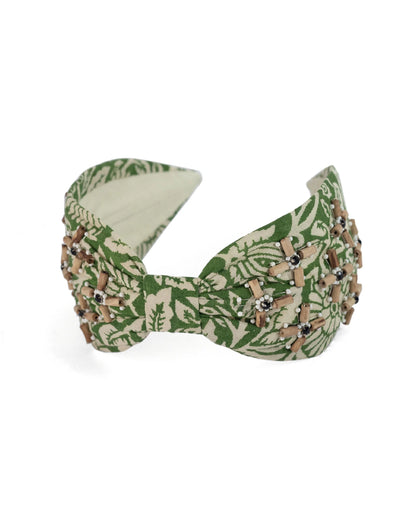 Clutch Green Block Print