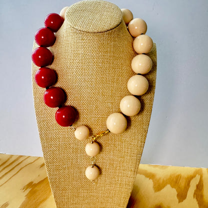 Collar Astra Rojo Ivory Resina  - Hecho en Italia