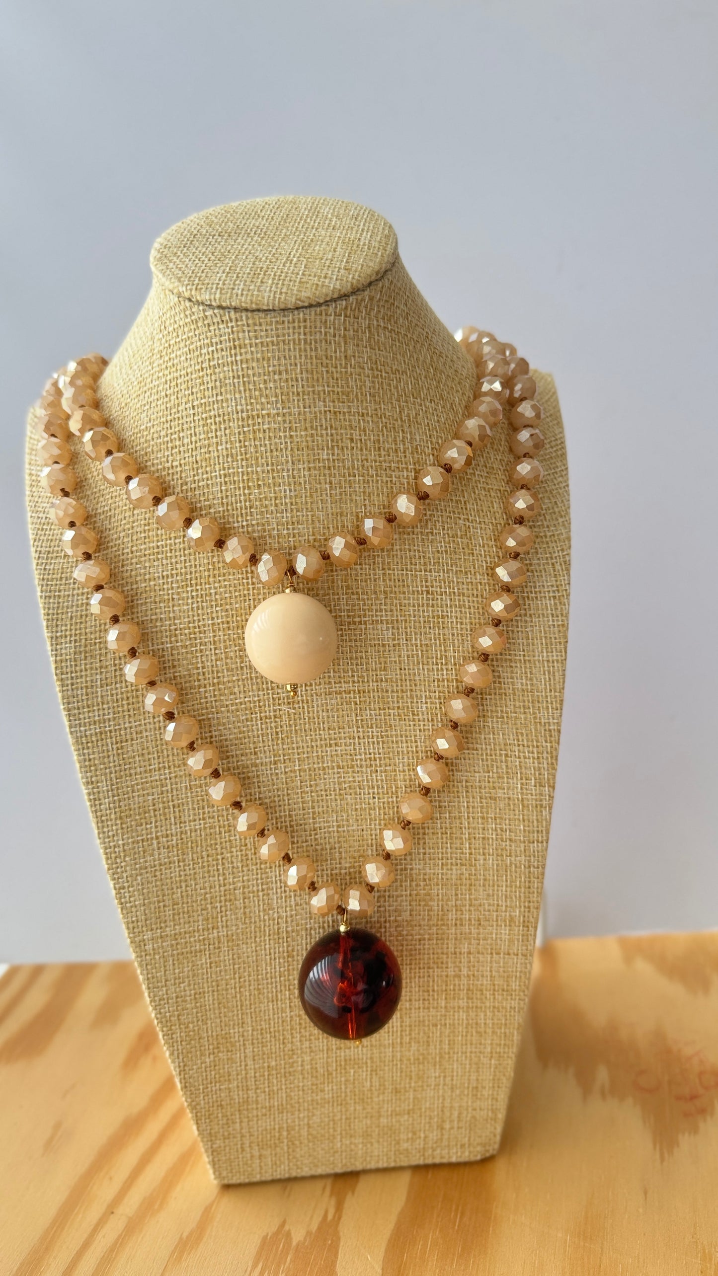 Collar Esfera Cristal y Resina Tierra - Hecho en Italia