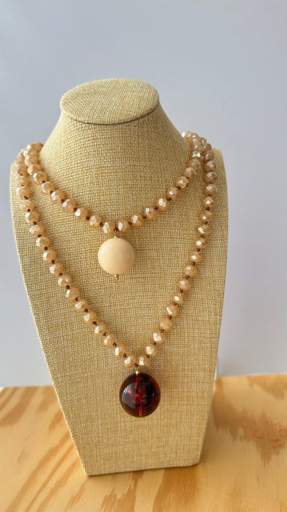 Collar Esfera Cristal y Resina Tierra - Hecho en Italia