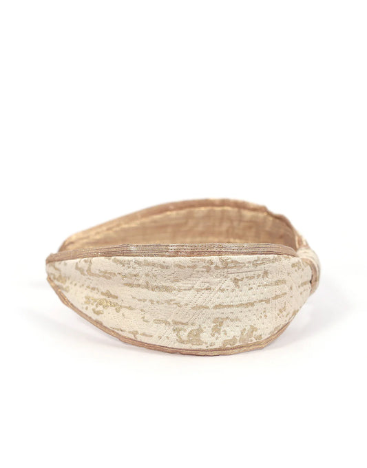 cintillo blanco con dorado 