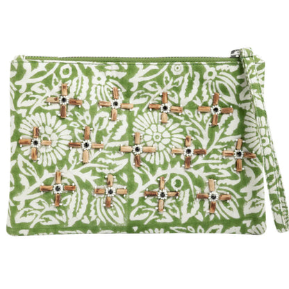 clutch bordado a mano hecho en india