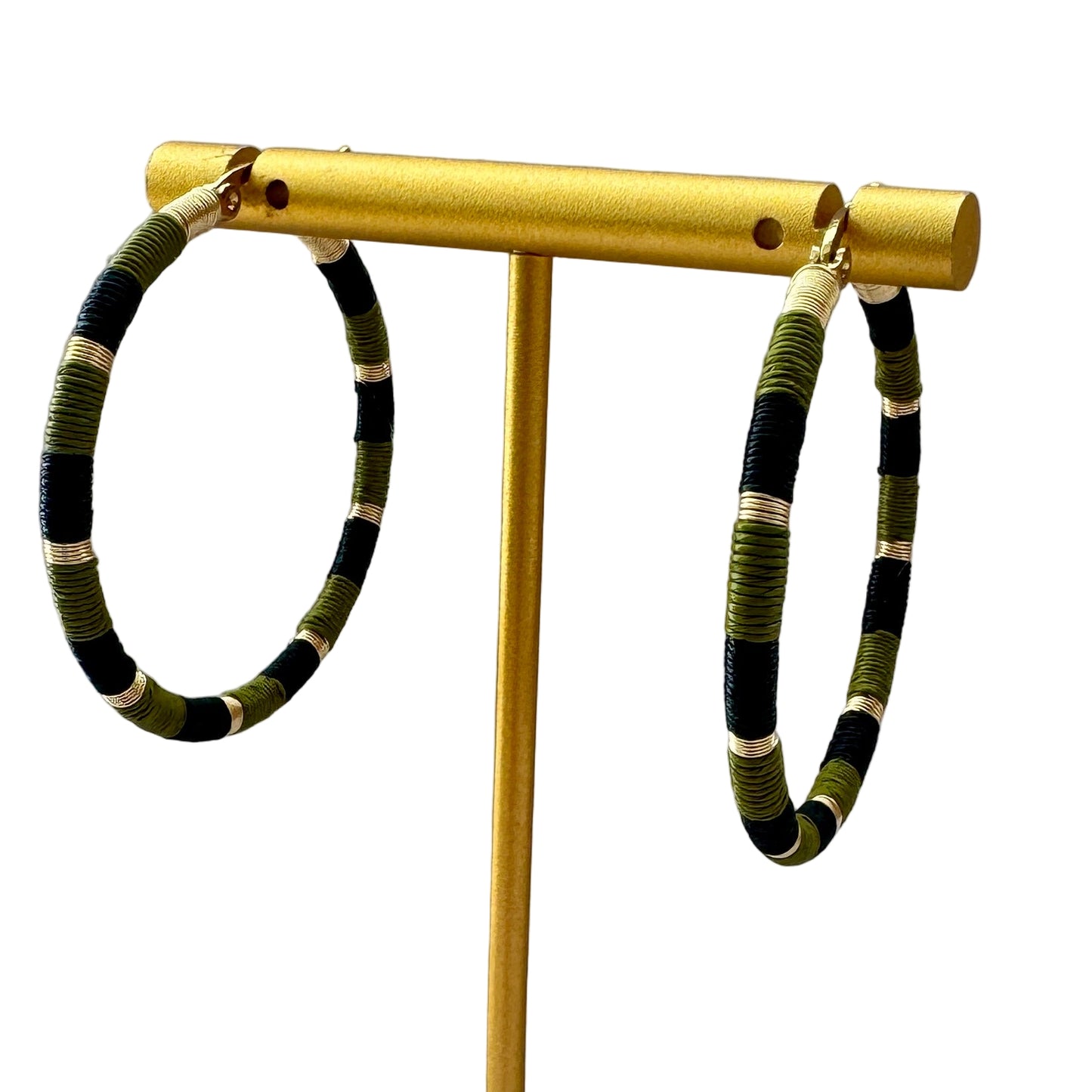 Aros Argollas Olive  - fibra natural