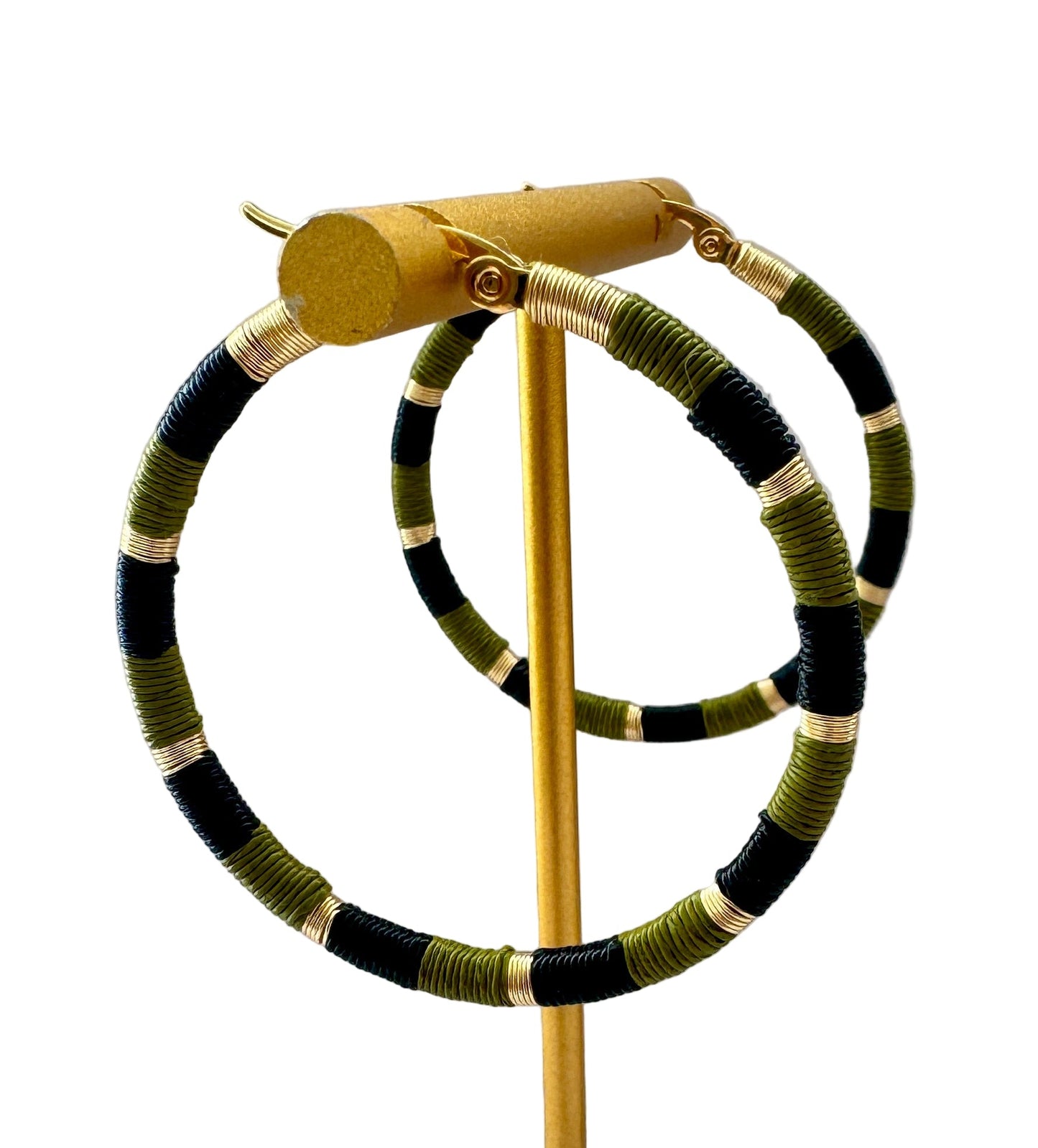 Aros Argollas Olive  - fibra natural