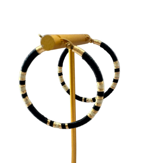 Aros Argollas Black Night - fibra natural