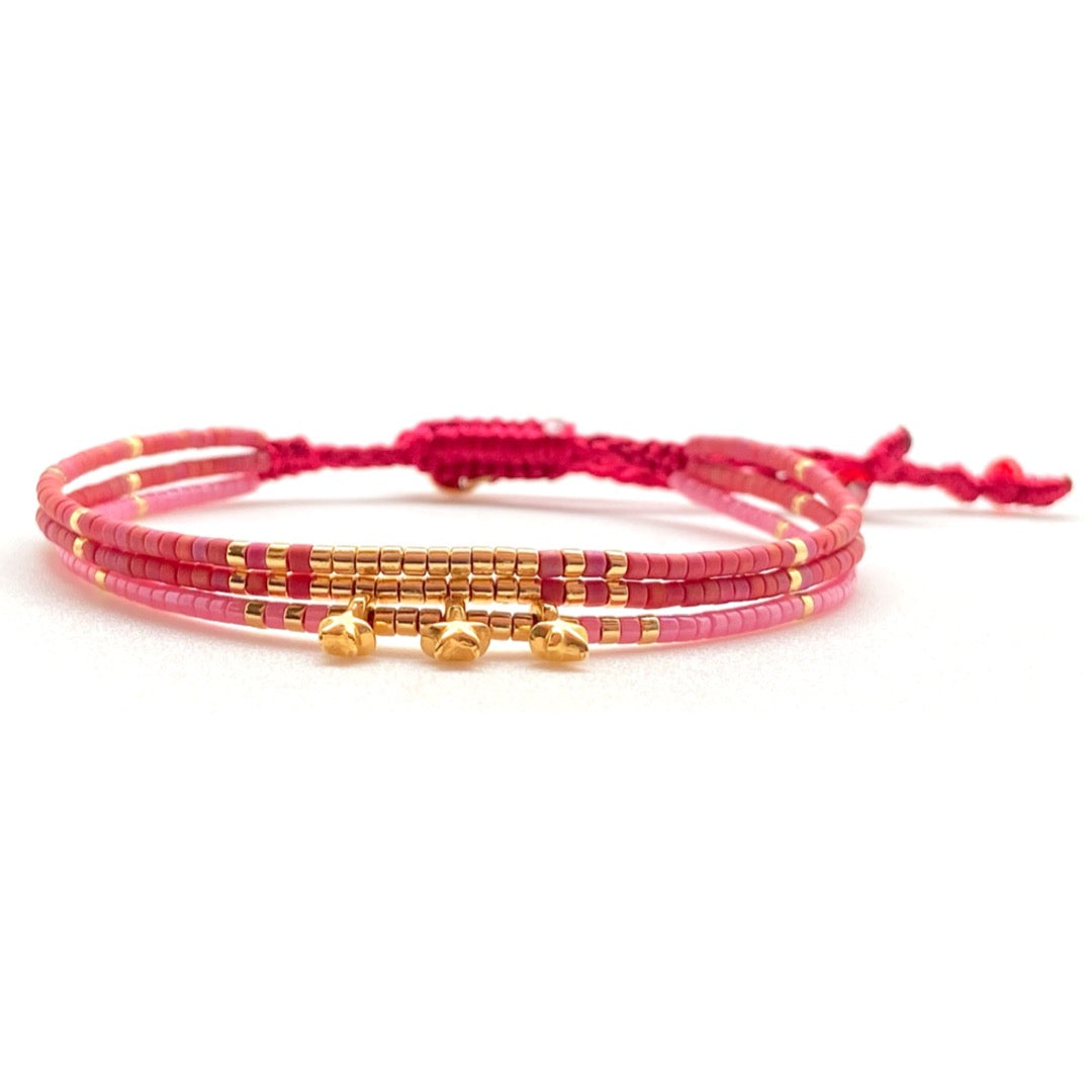 pulsera verano fucsia rojo