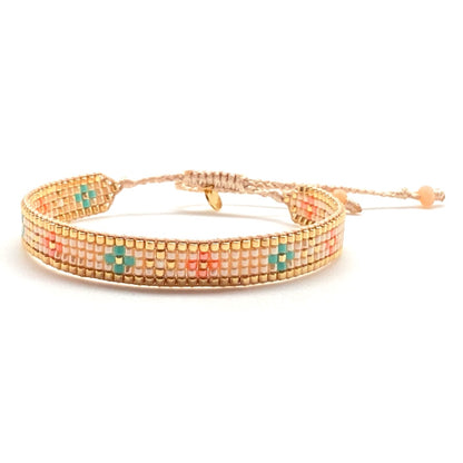 Pulsera Miyuki Mini Pompidou Mystic Sunrise – Hecha a mano, baño de oro