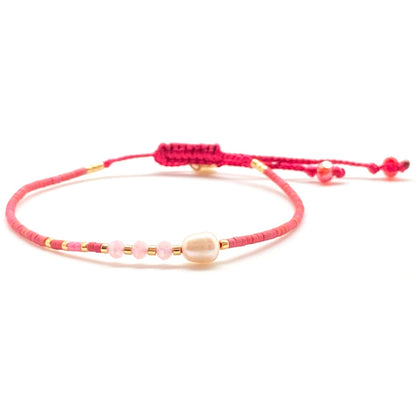 Pulsera Miyuki Single Ceresi Garden – Hecha a mano, baño de oro, perla, cristales