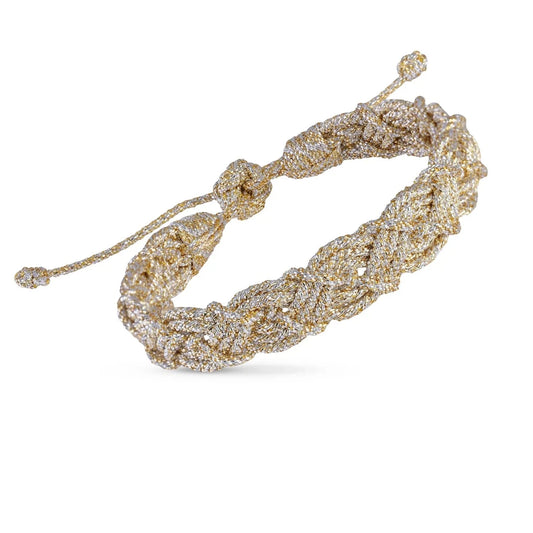 Pulsera Naya Gold Silver trenza marroquí bicolor dorado y plateado – Trovare