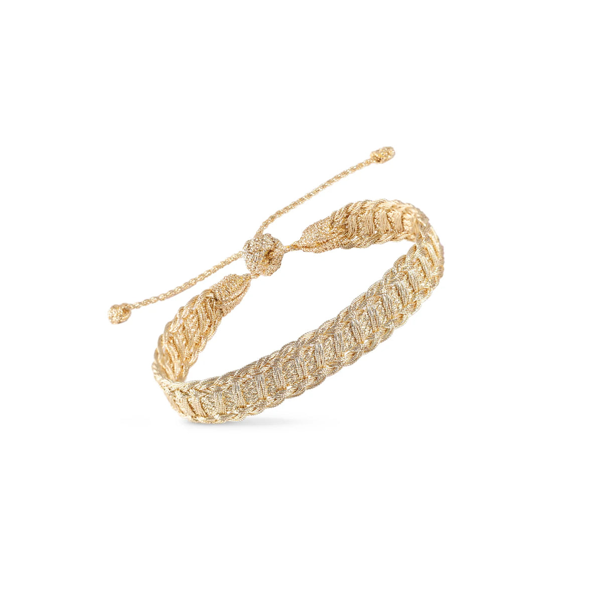 Pulsera Nerry color Gold, sfifa de hilos dorados tejida a mano en Marruecos