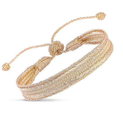 Pulsera Nerry color Gold Silver, sfifa marroquí bicolor dorado y plateado, hecha a mano