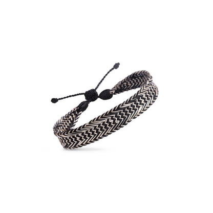 Pulsera Nerry color Gold Silver Ebony, sfifa marroquí en dorado, plateado y tono oscuro, hecha a mano