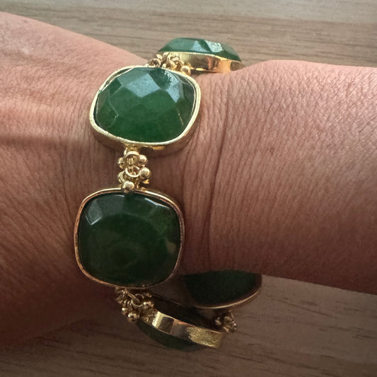Pulsera verde facetada trovare 