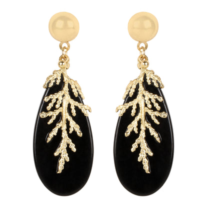 Aros artesanales de cuarzo y bronce, joyas hechas a mano semi lujo