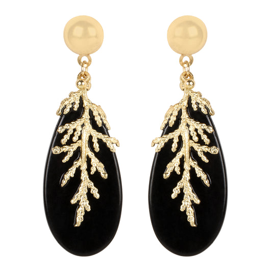 Aros artesanales de cuarzo y bronce, joyas hechas a mano semi lujo