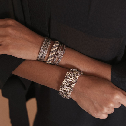 Pulsera Dama Choco Brown – detalle del tejido – Trovare Chile