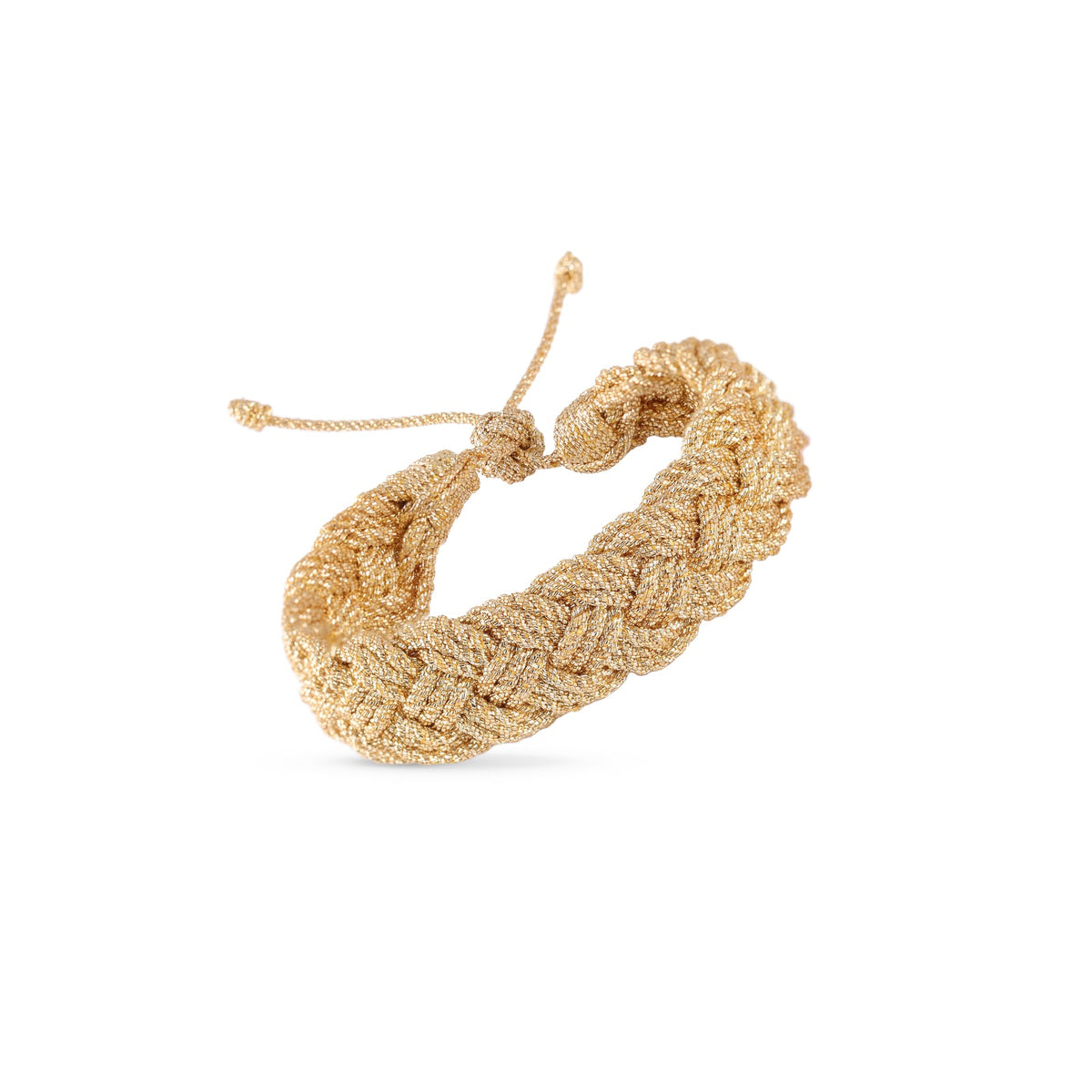 Pulsera Solaria – trenza voluminosa de hilos skalli · hecha a mano en Marruecos