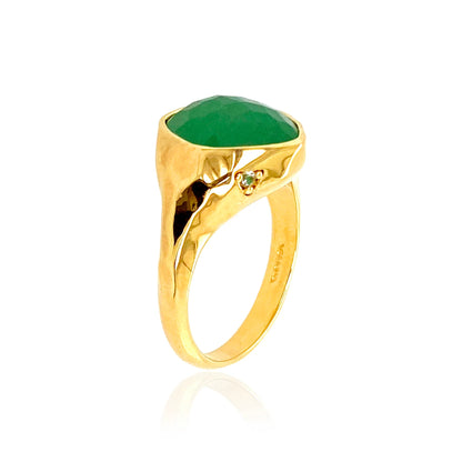 Anillo Panorama con Green Quartz en vermeil oro 18K sobre plata 925