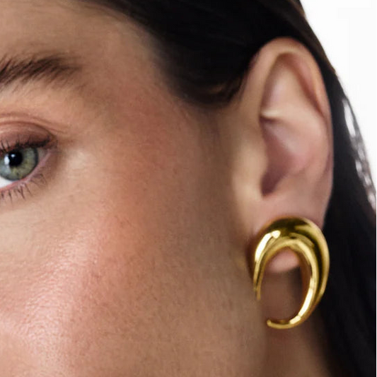 Aros Savia S Gold Yellow baño de oro – Anna Prata | Trovare Chile