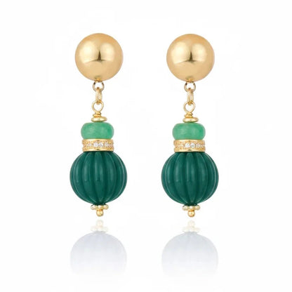 Aros verdes Zina Aita con piedras – joyería italiana – Trovare Chile