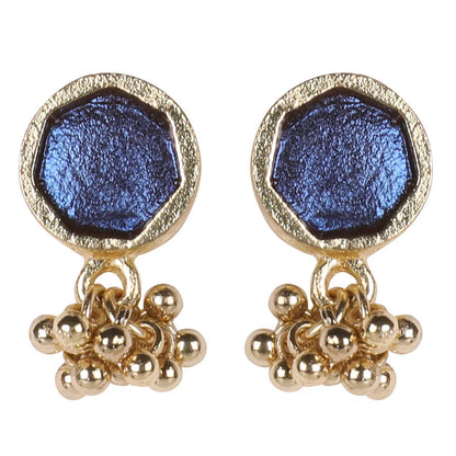 Aros Sahar Stud Azul · Lujo Artesanal